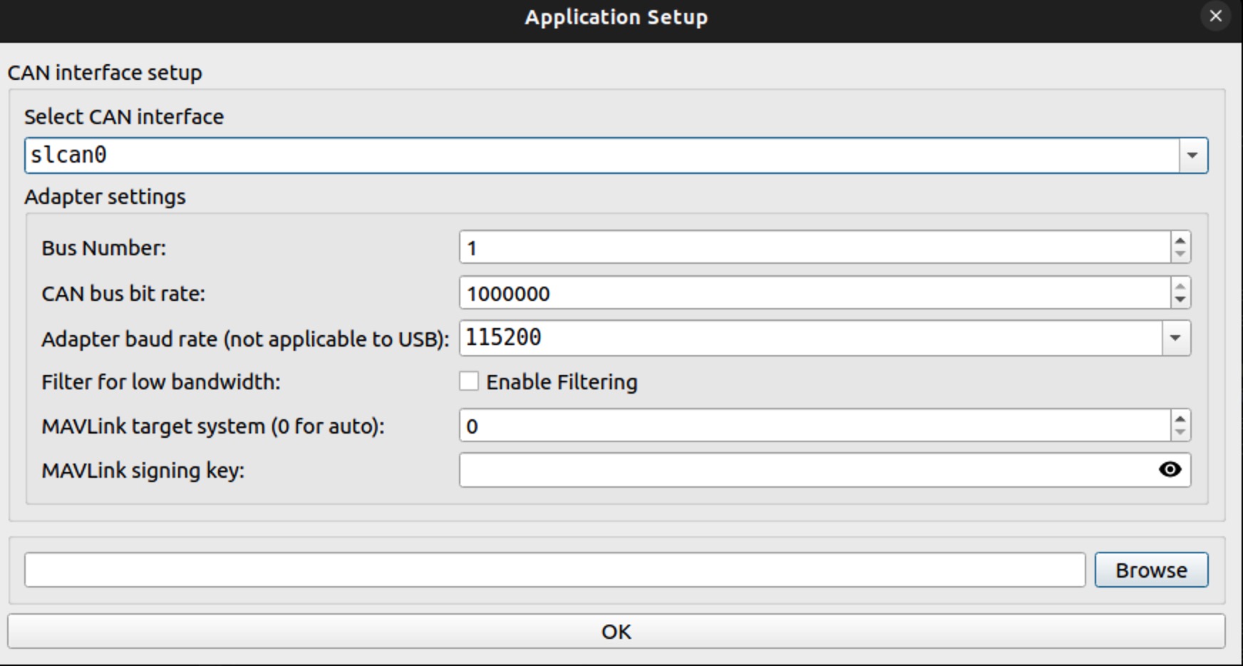 dronecan gui tool select vimdrones can adapter interface