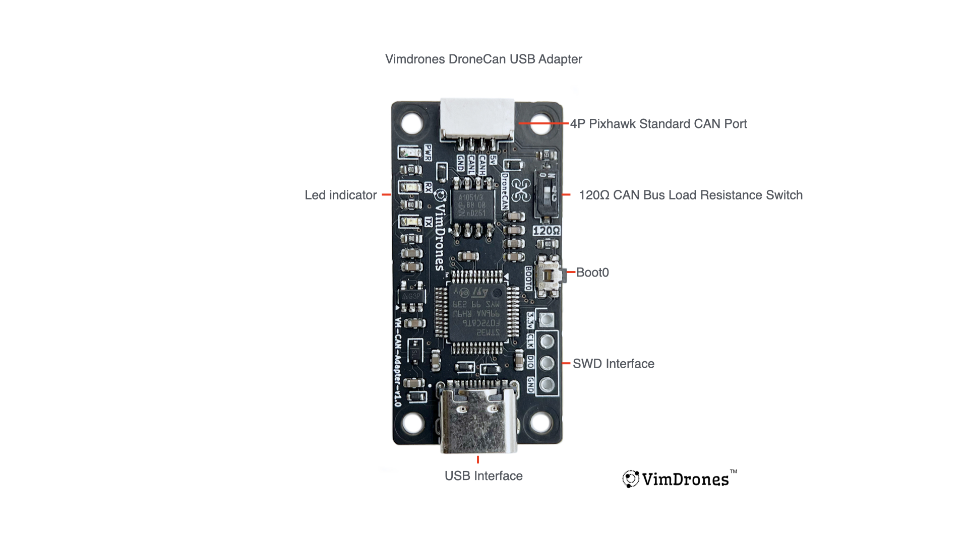 vimdrones can adapter pinout