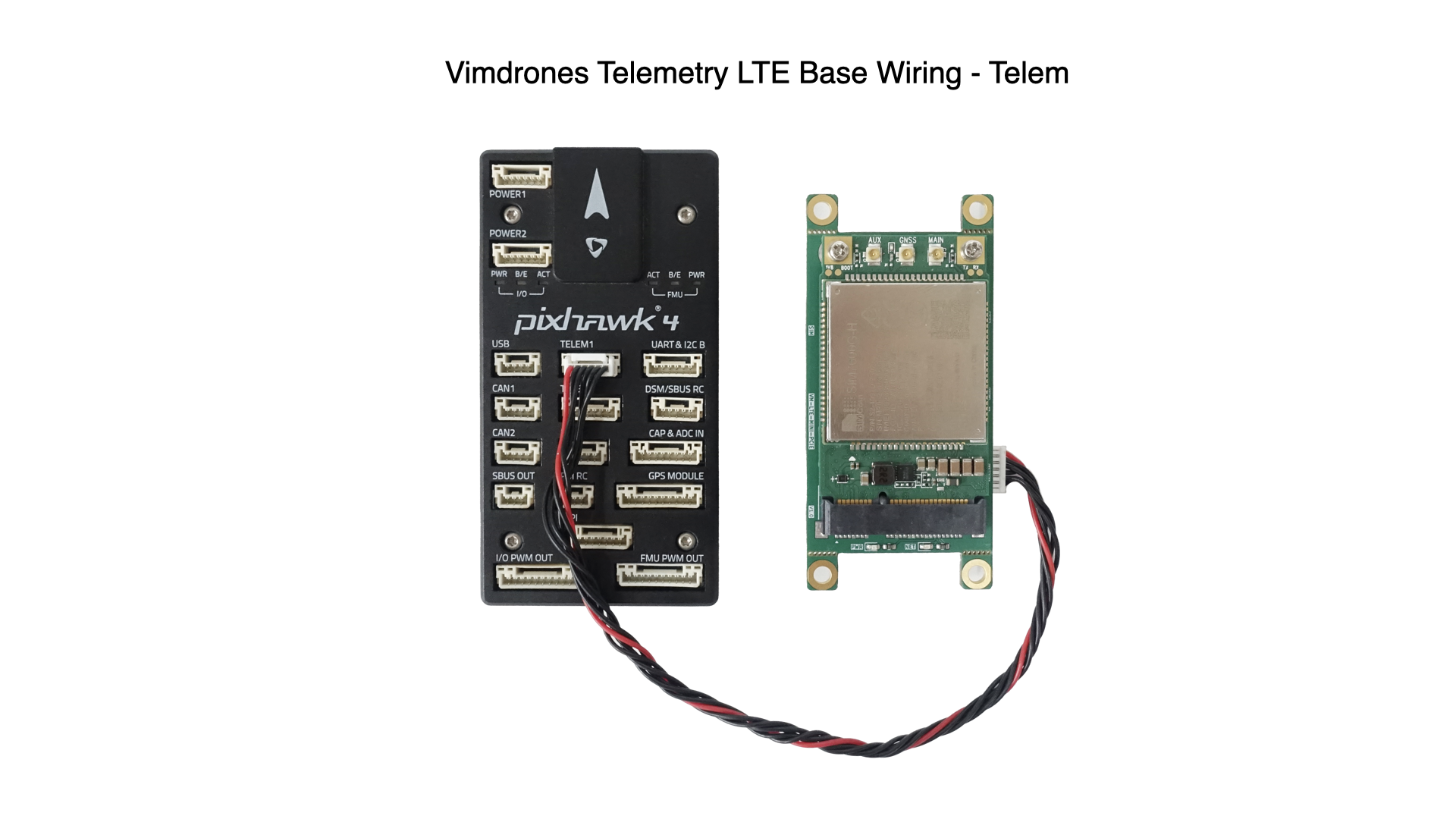 Vimdrones Telemetry LTE Base Board Wiring