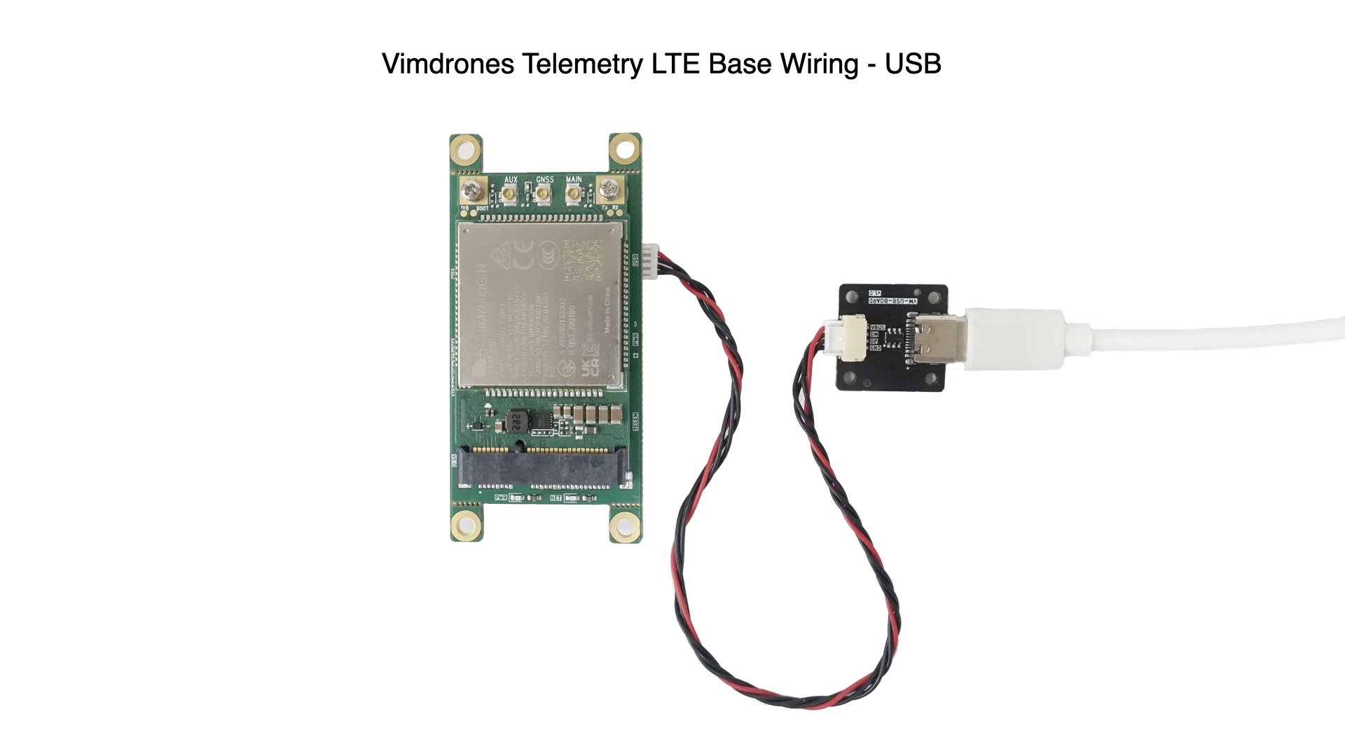 Vimdrones Telemetry LTE Base Board Wiring